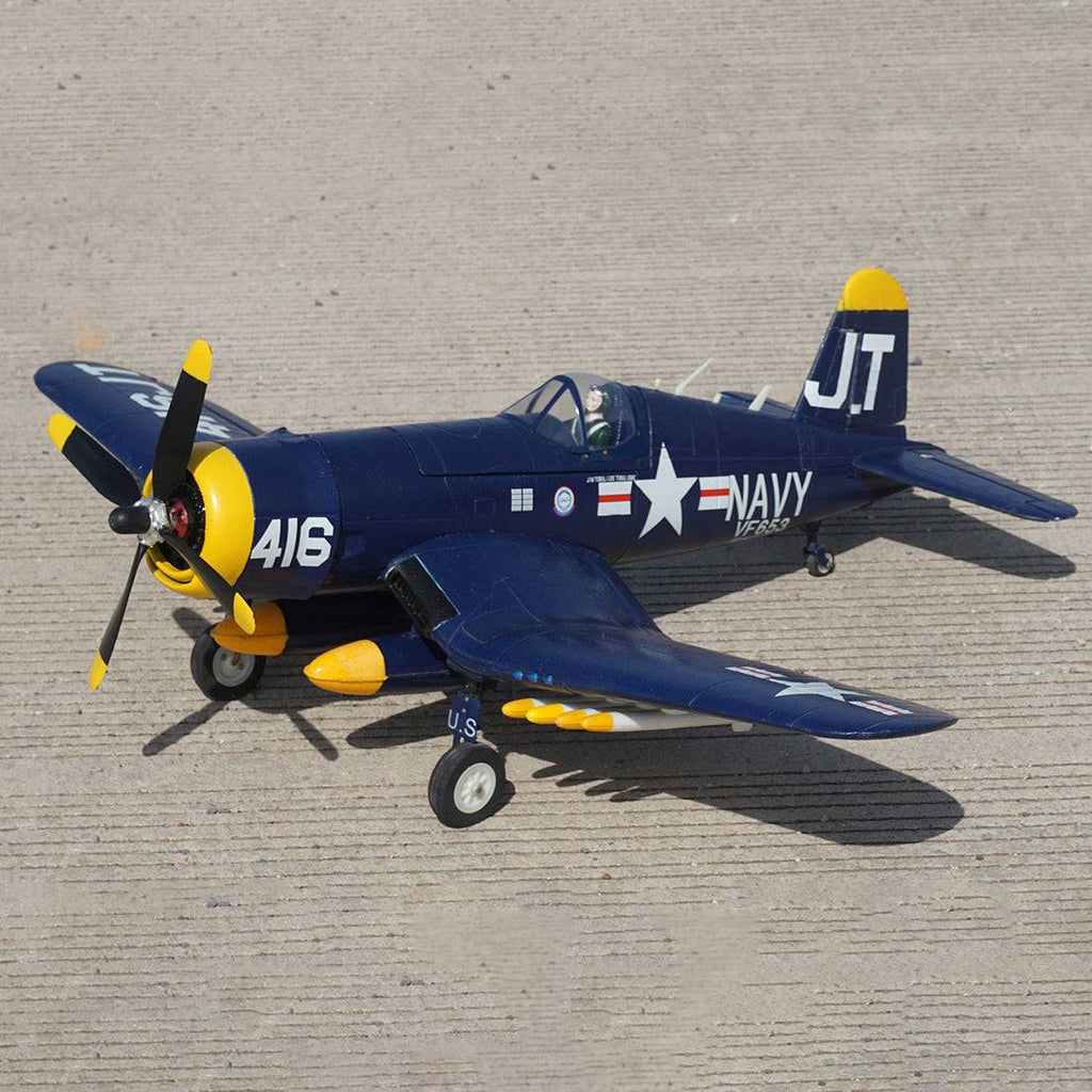 1200mm Wingspan RC Airplane Fighter Model with Auto Landing Gear (Navy Blue) F79297