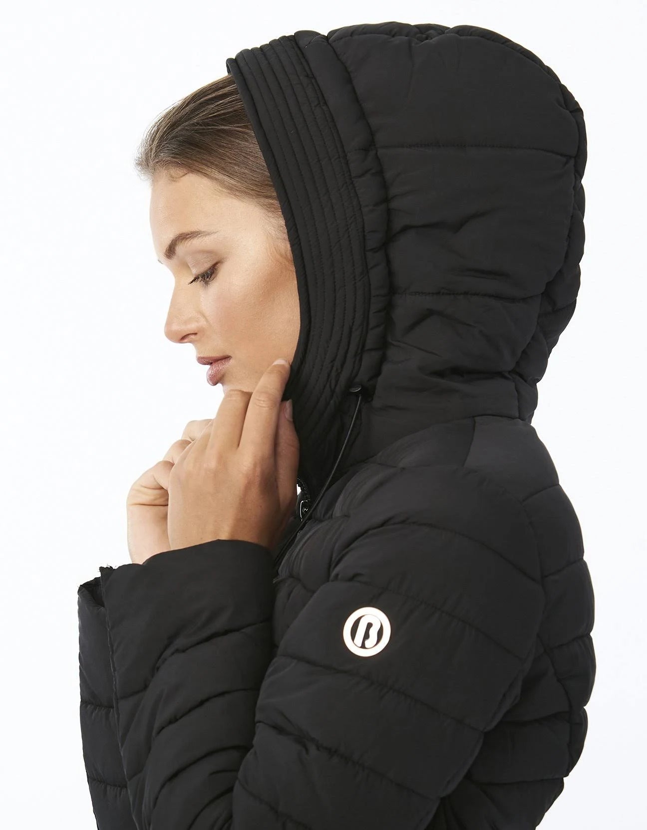 Black Quilted Micro Touch Coat O91288