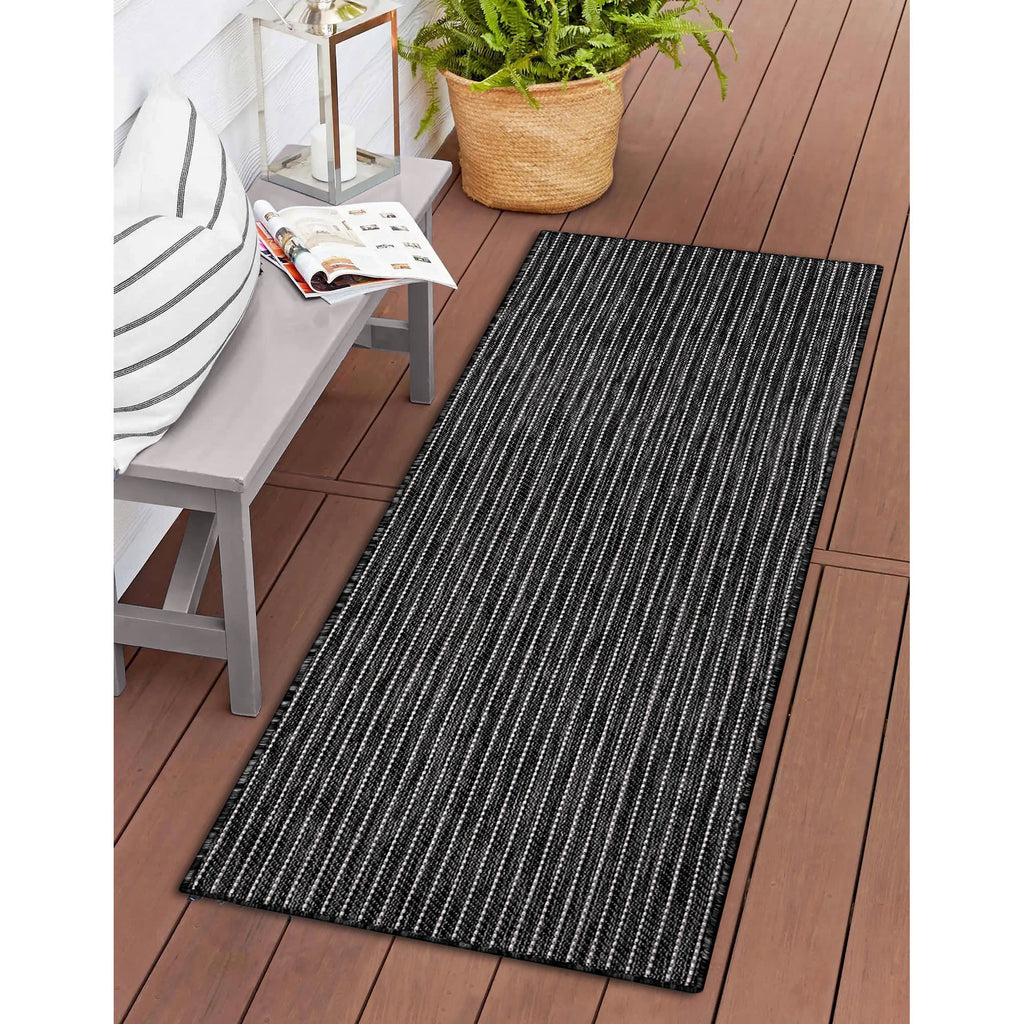 Carmel Texture Stripe Indoor Outdoor Area Rug