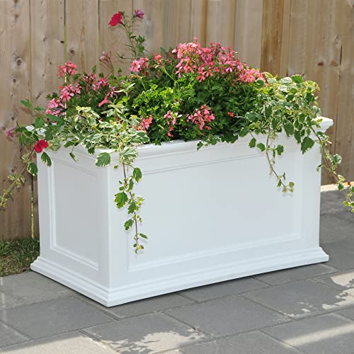 Black Rectangle Planter with Built-In Water Reservoir W72941