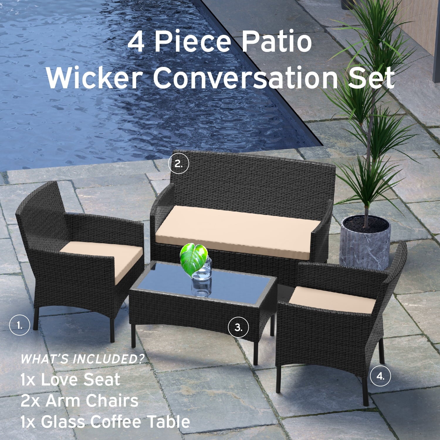 4-Piece Outdoor Patio Furniture Set F967387