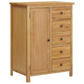 Solid Oak Wood Wardrobe with Hanging Rail and Drawers P40239