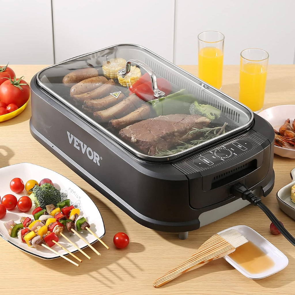 110 sq.in 1500W Electric Non-Stick Smokeless Indoor Grill Z108