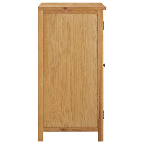 Solid Oak Wood Wardrobe with Hanging Rail and Drawers P40239