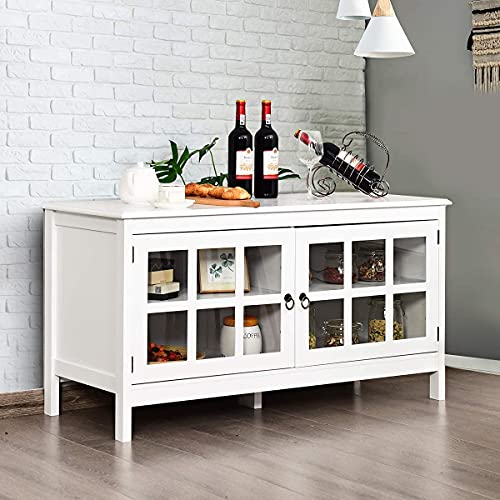Black Wood TV Stand with 2 Doors X692