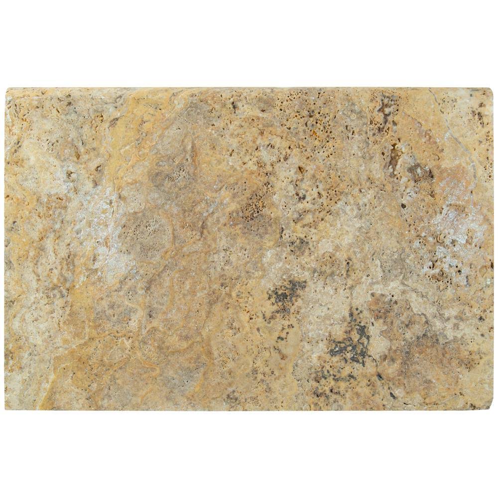 16 in. x 24 in. Gold Travertine Pool Coping I71910
