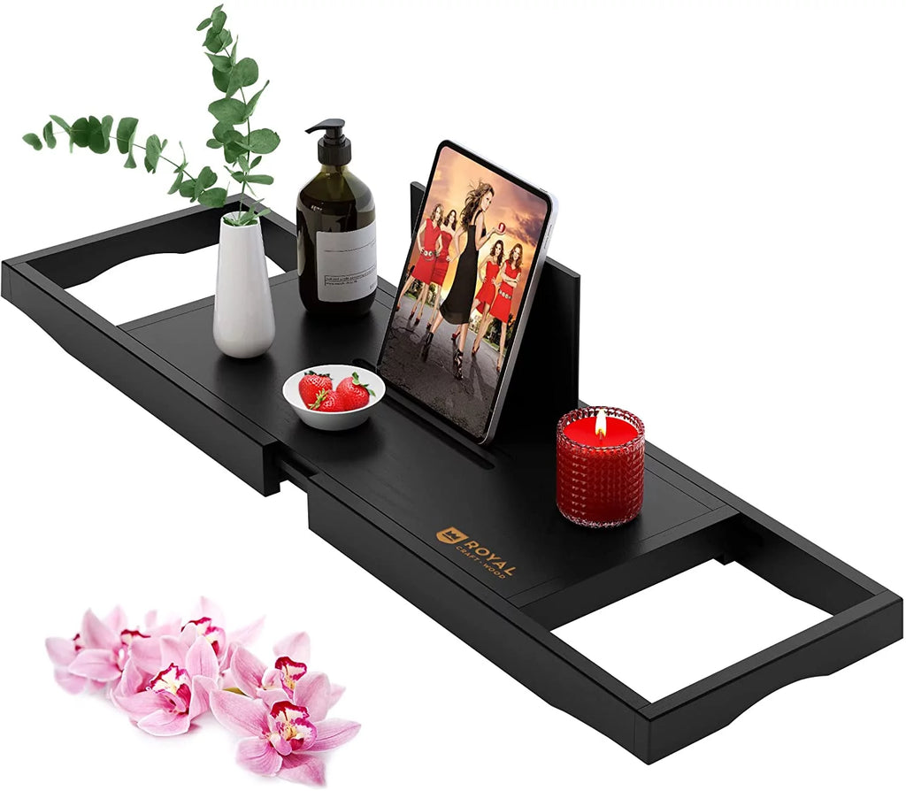 Black Bath Caddy Tray W90343