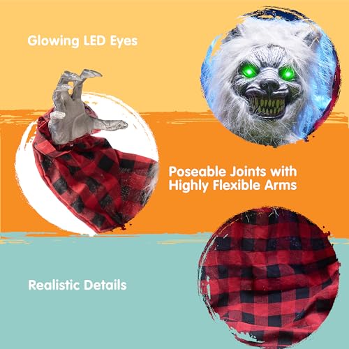 Animated Werewolf Prop with Moving Arms & Light-Up Eyes L153041