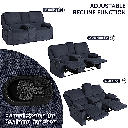 Light Grey 2 Seater Manual Reclining Loveseat Sofa S60195