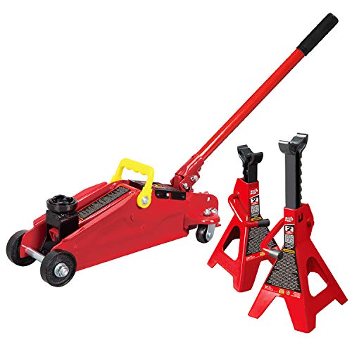 2 Ton Hydraulic Trolley Floor Jack with 2 Jack Stands V631