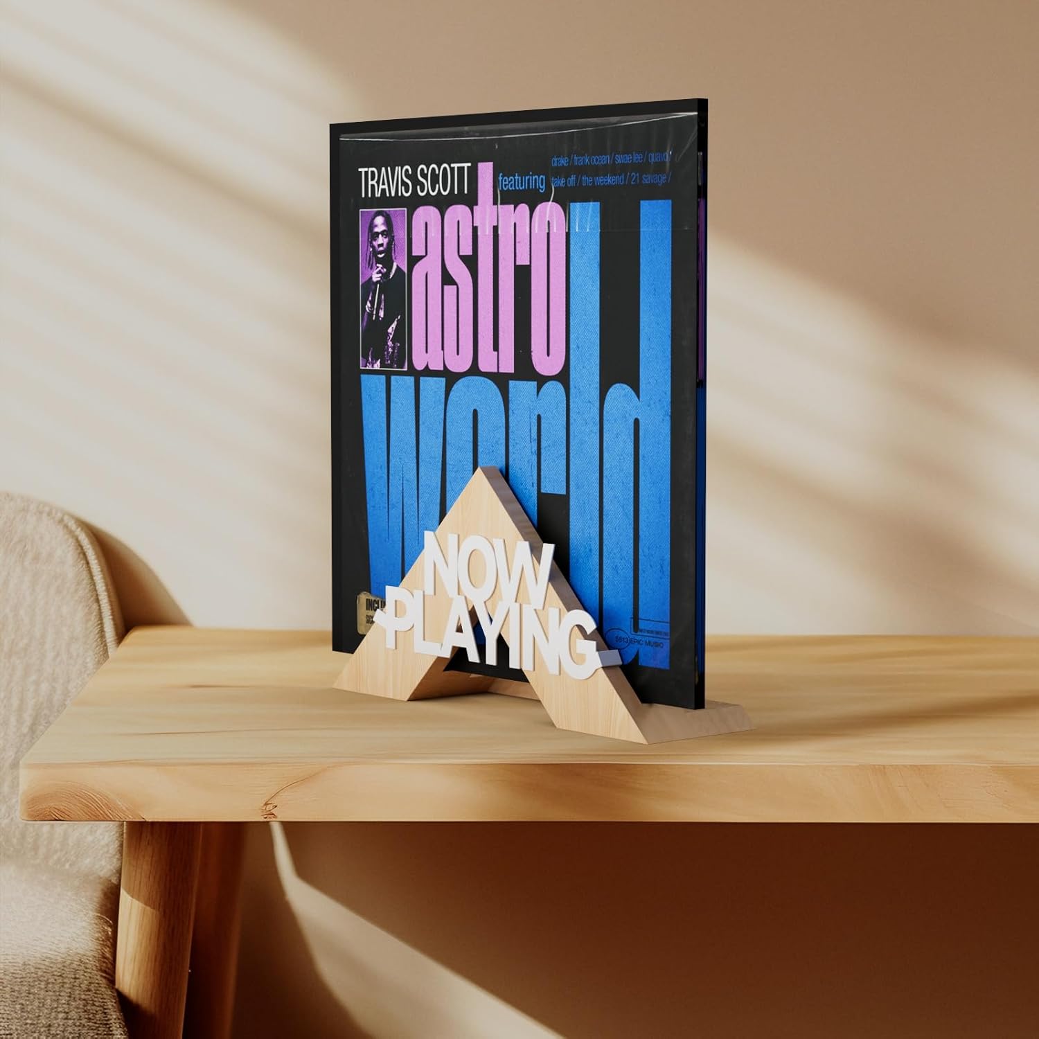 Wooden Vinyl Record Stand V420