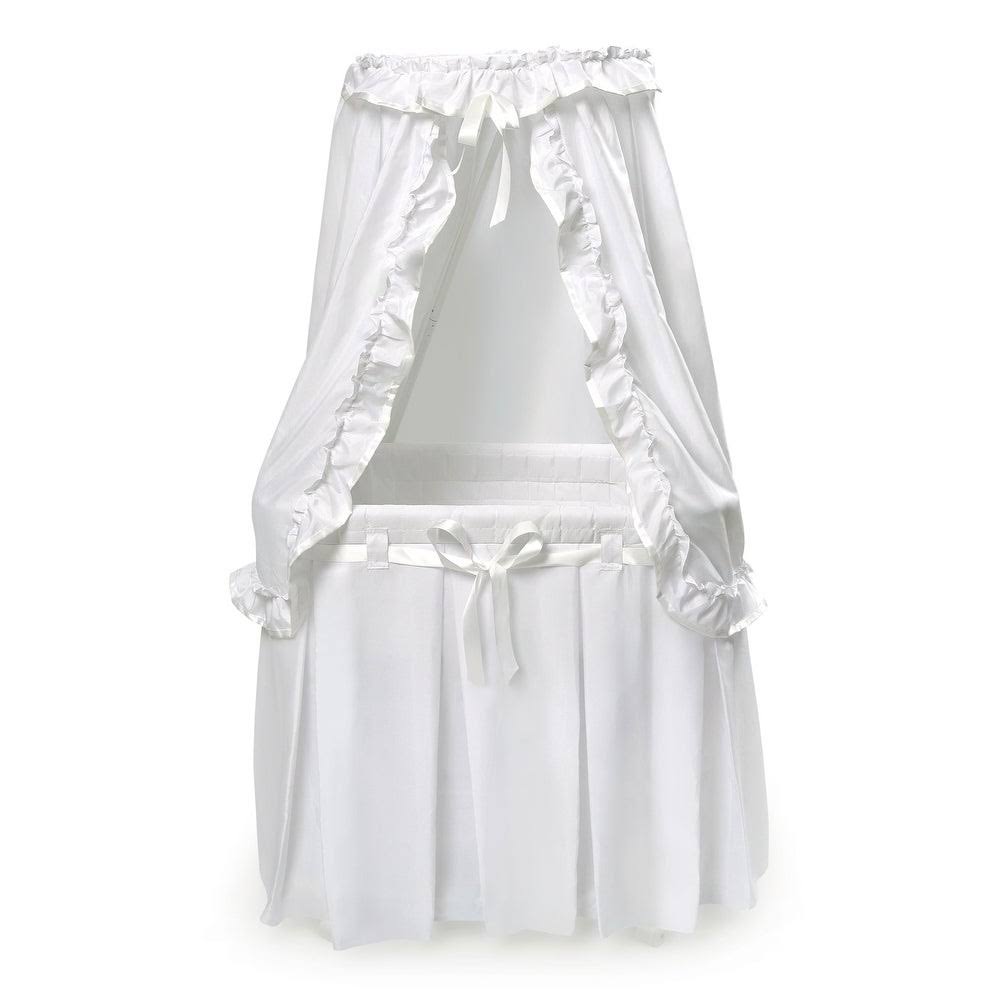 Gray/White Baby Bassinet with Canopy Bedding R63462