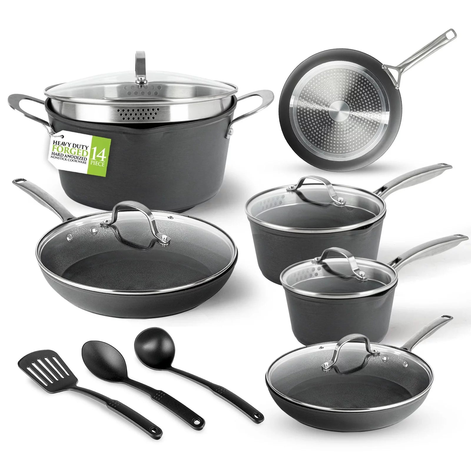 14pc Hard Anodized Cookware Set I5663