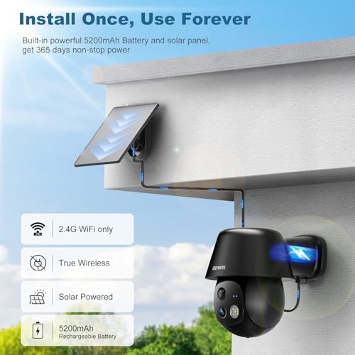 2K Pan/Tilt 360° View Solar/Battery Powered WiFi Security Cameras B632