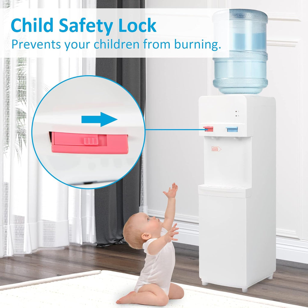 White Stainless Steel Top Loading Water Cooler Dispenser L133900