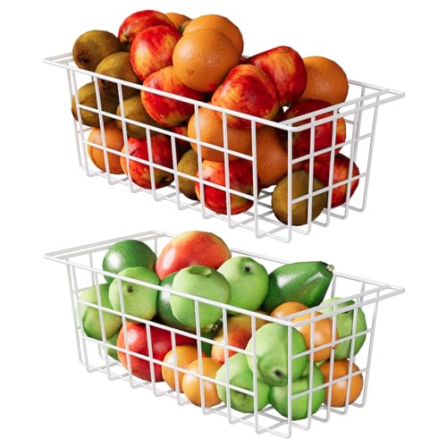 17.5 inch 2Packs Metal Wire Freezer Basket with Hanging Handles V921