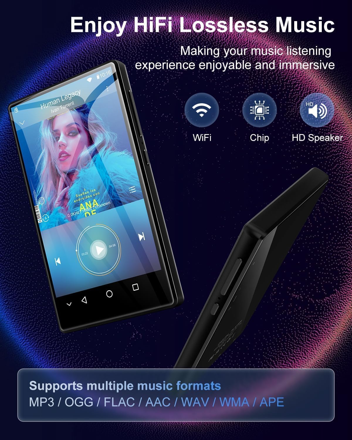 4.7" Touchscreen Android MP3 Player with Bluetooth and WiFi Y775306