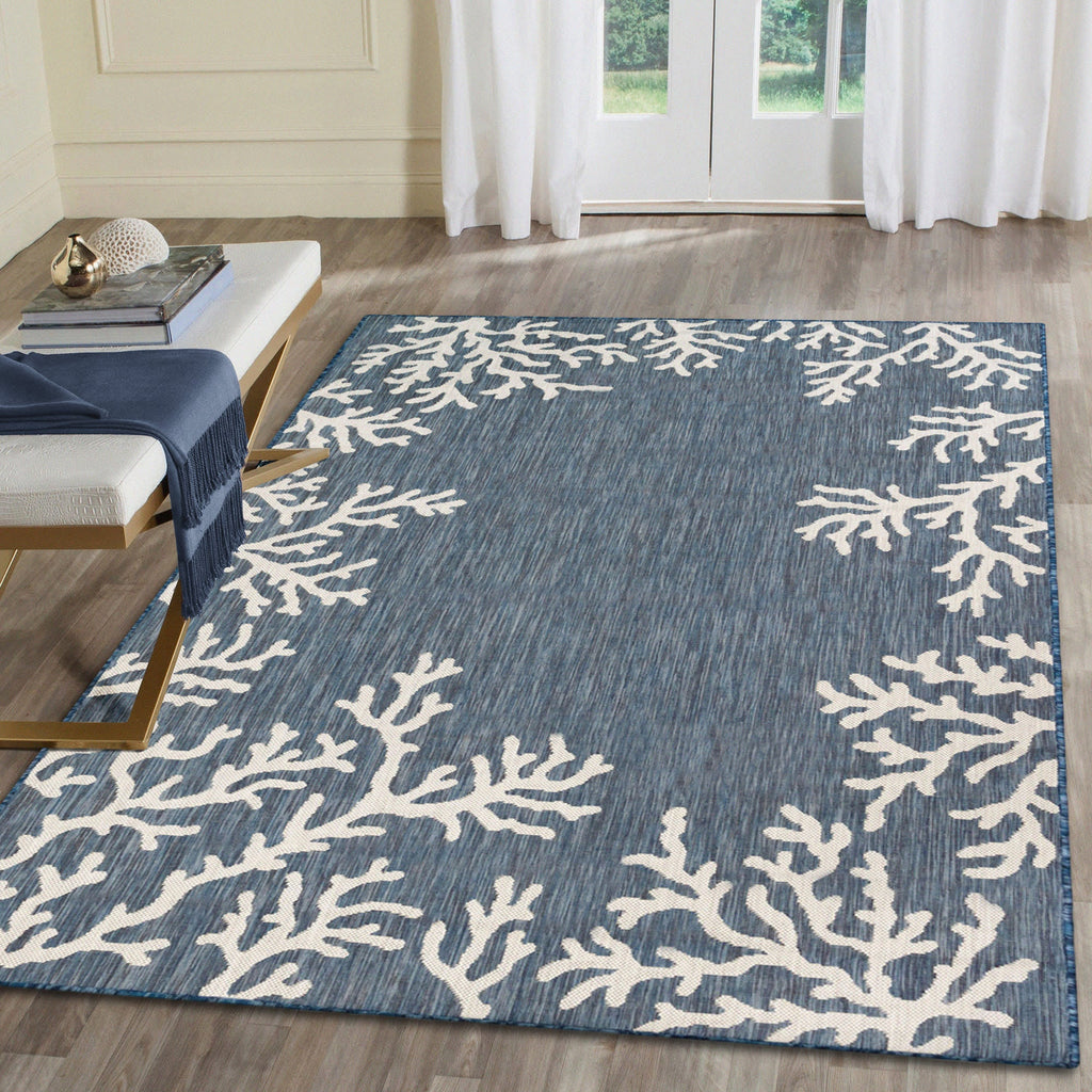 Carmel Coral Border Indoor Outdoor Area Rug