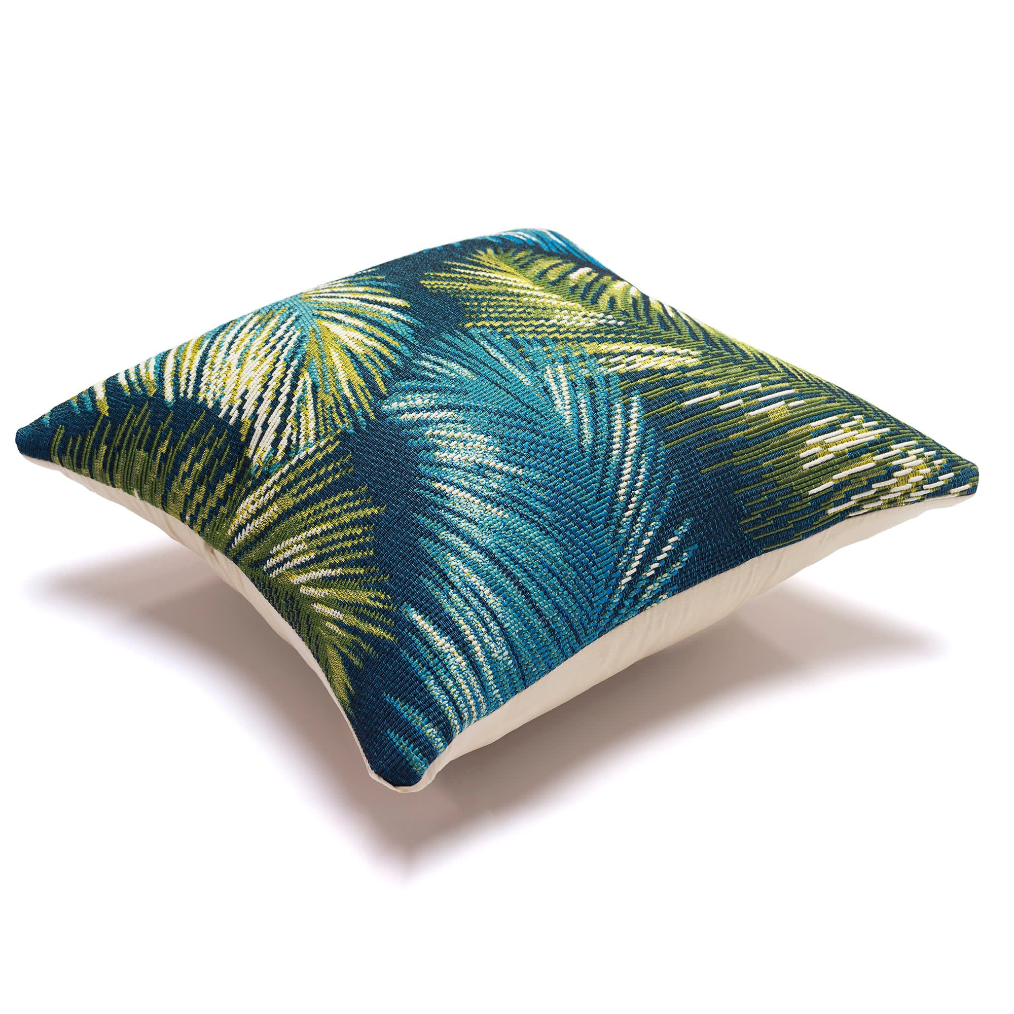 Marina Palm Border Indoor Outdoor Throw Pillow