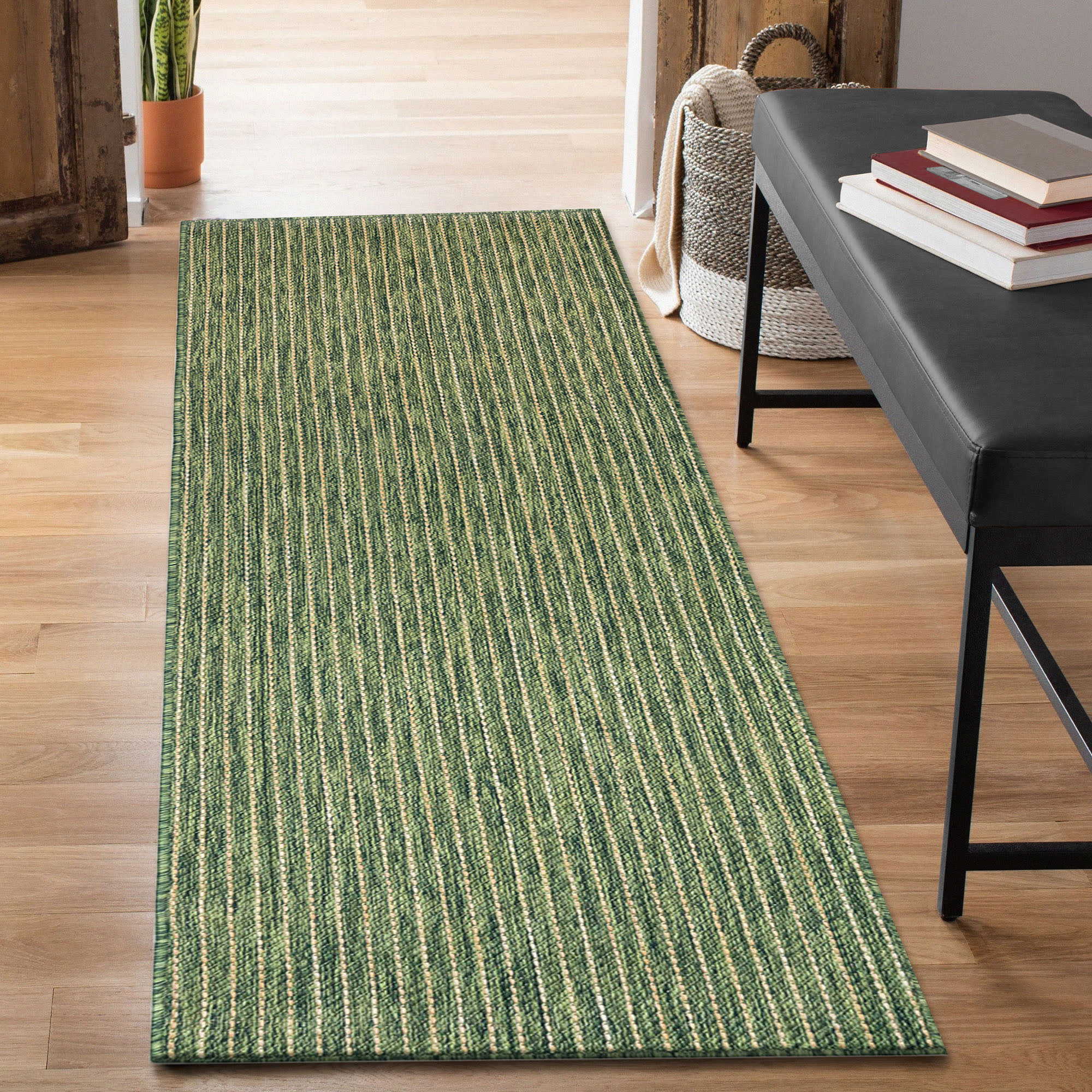 Carmel Texture Stripe Indoor Outdoor Area Rug