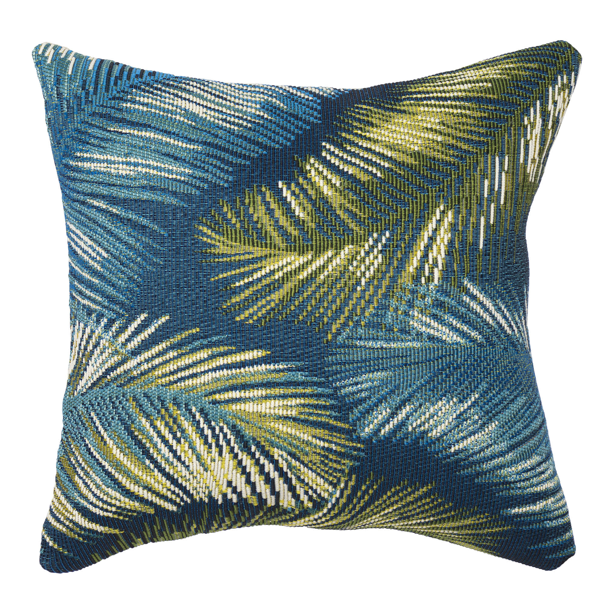 Marina Palm Border Indoor Outdoor Throw Pillow