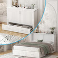 Queen Murphy Bed with Tri-fold Mattress and 2 Storage Drawer C59351