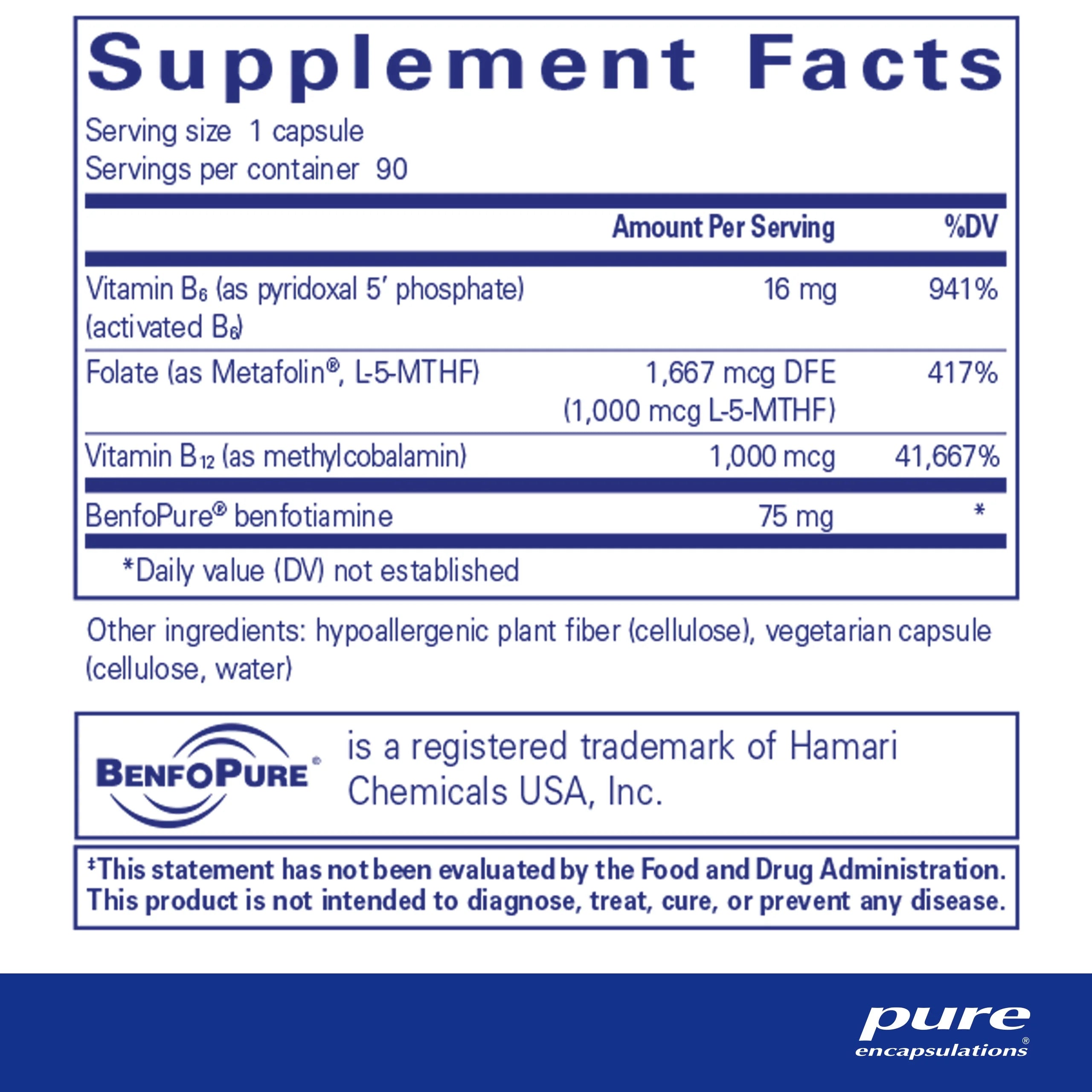 90 Capsules Supplement with B Vitamins M8532