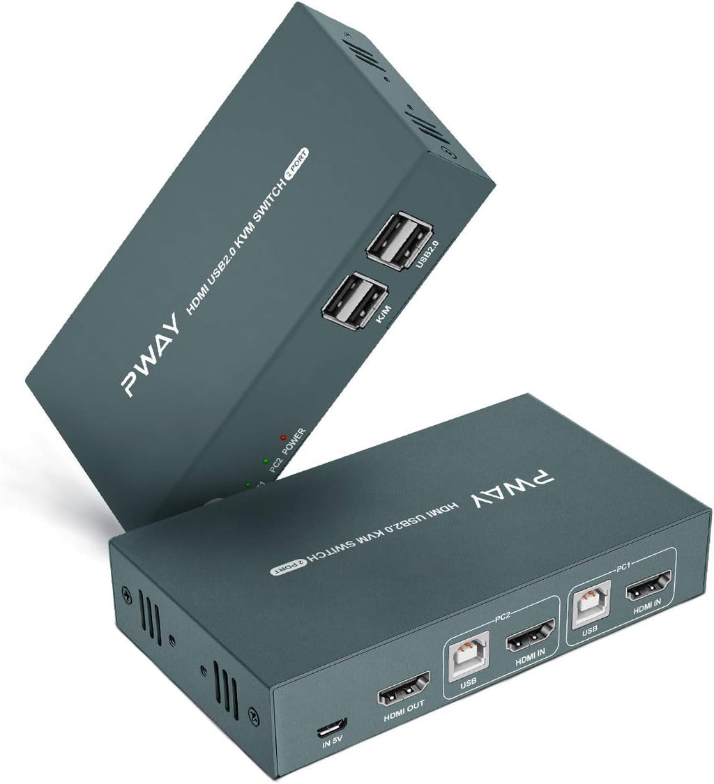 KVM Switch HDMI 2 Port, Ultra HD 4K@30Hz, USB2.0 Hub, with 2 HDMI and 2 USB Cables K58152