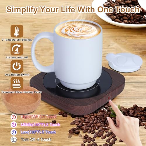 Black Electric Coffee Cup Warmer with Ceramic Mug U661230
