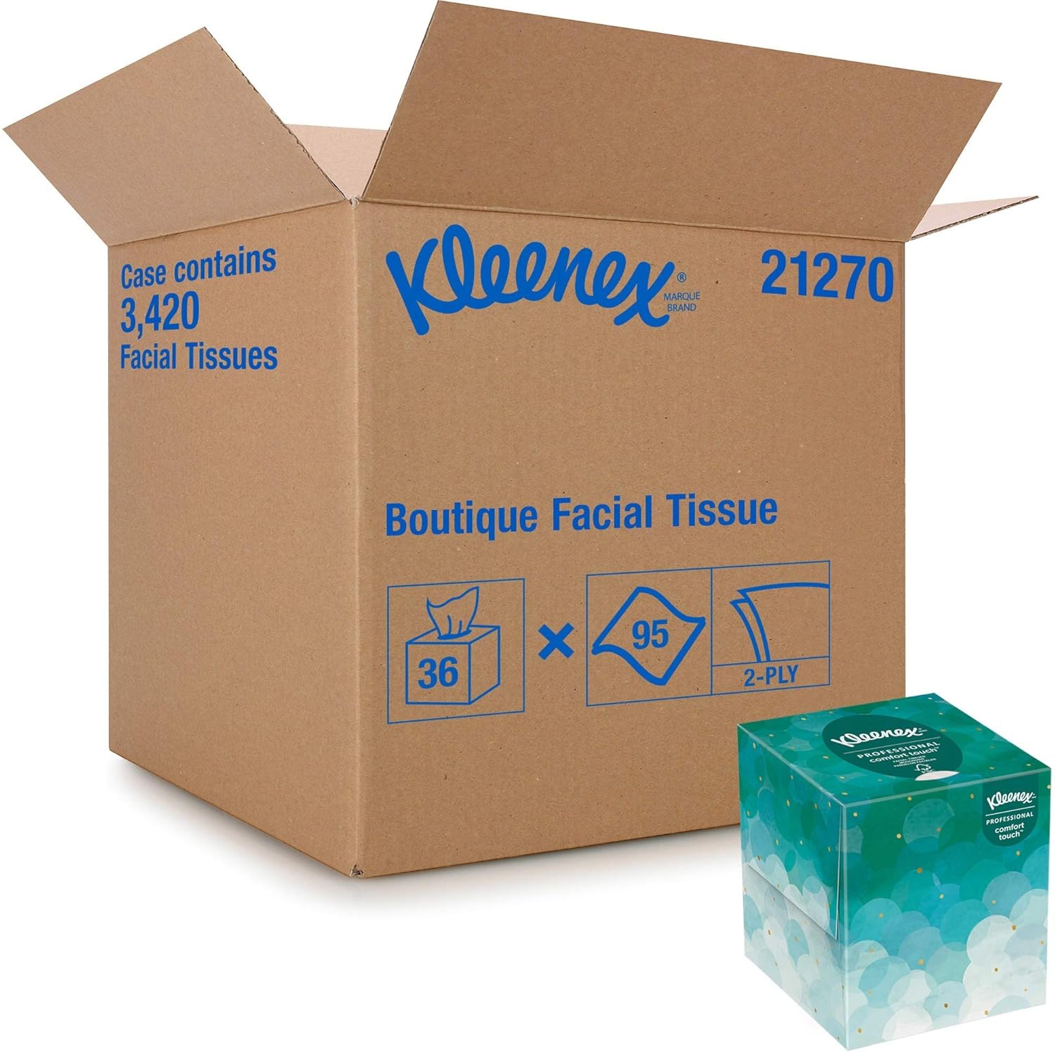 36 Boxes/Case 95 Tissues/Box Facial Tissue Cube I622966