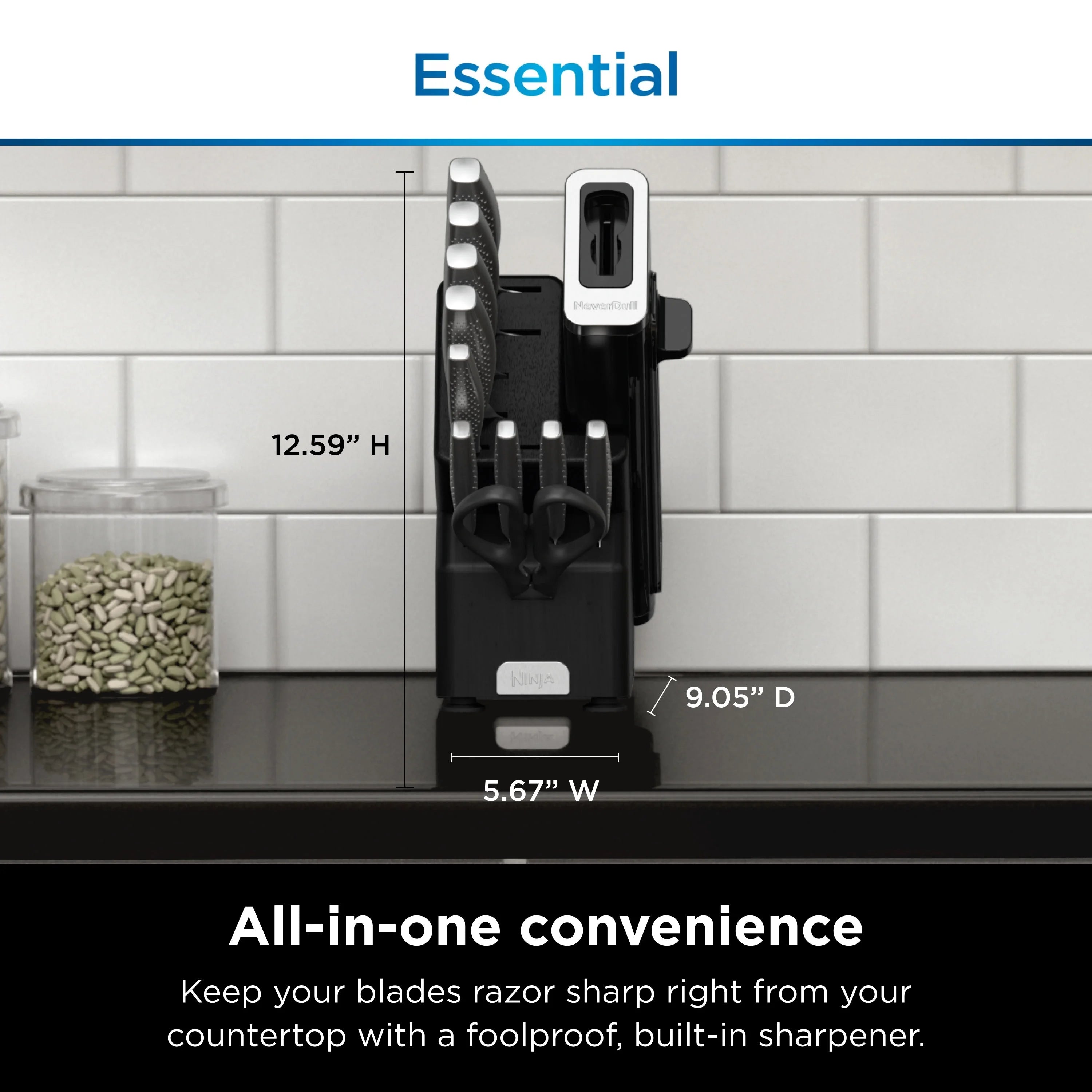 12-Piece Stainless Steel Knife System with Built-in Sharpener V2021