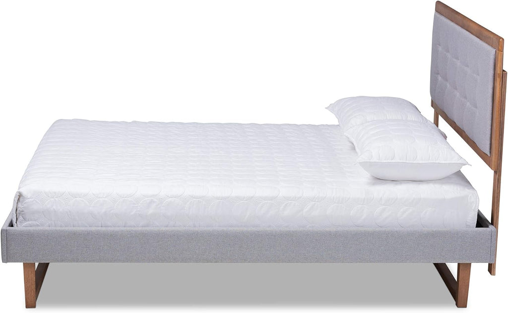 Full Light Grey Platform Bed N453
