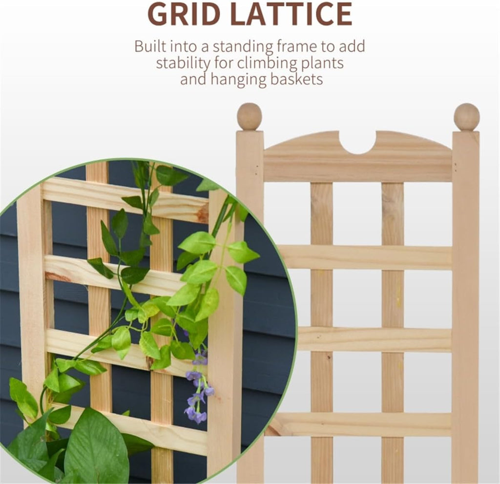 Raised Garden Bed Wood Planter with Trellis B818366
