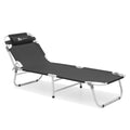 Black Portable Folding Camping Cot with Carry Bag and Pillow H770562