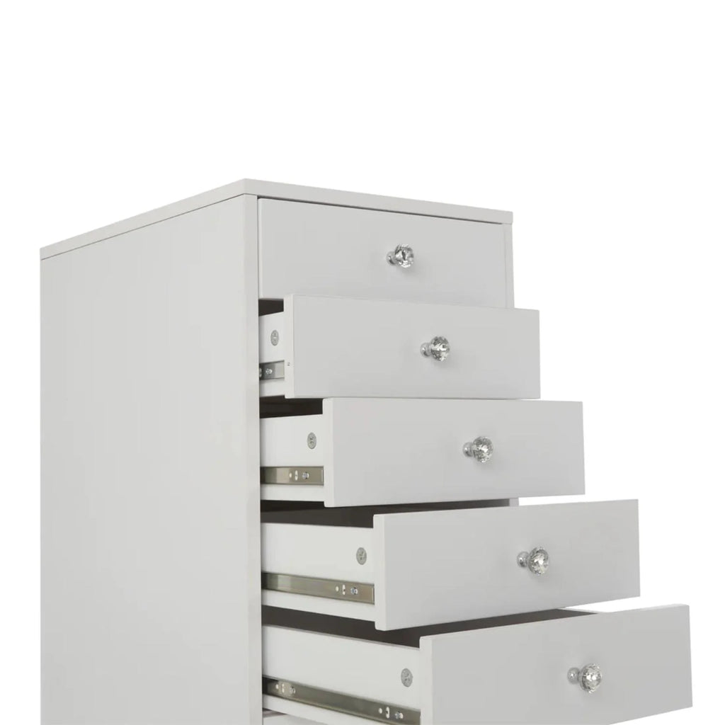 5-Drawer Bright White Makeup Vanity Storage Unit Z47362