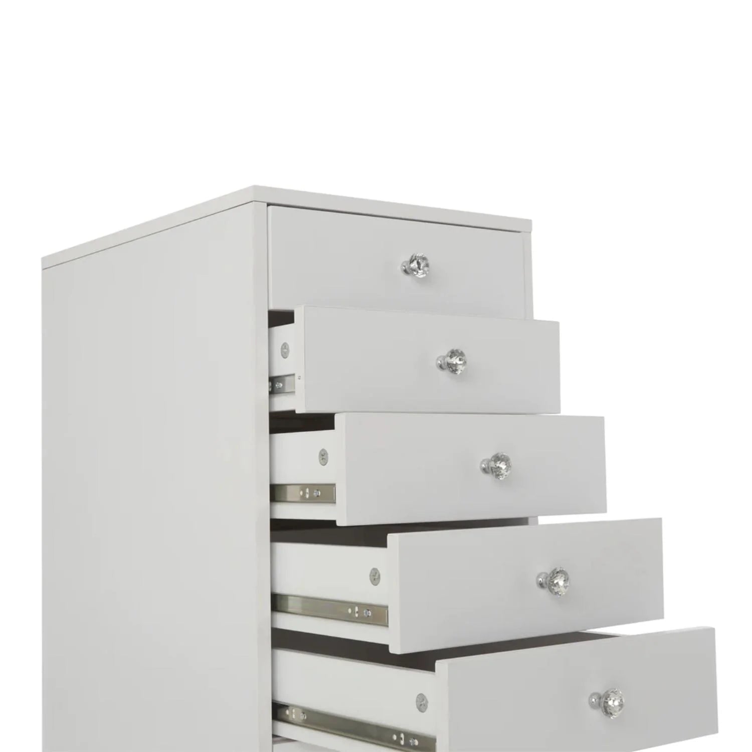 5-Drawer Bright White Makeup Vanity Storage Unit Z47362
