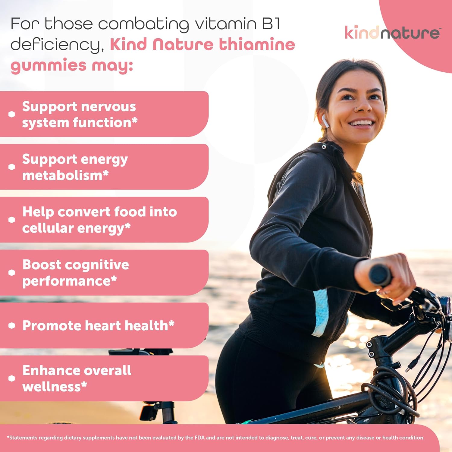 Vitamin B1 Gummies Chewable Thiamine 500mg Non GMO Vegan Natural Strawberry Flavor X754