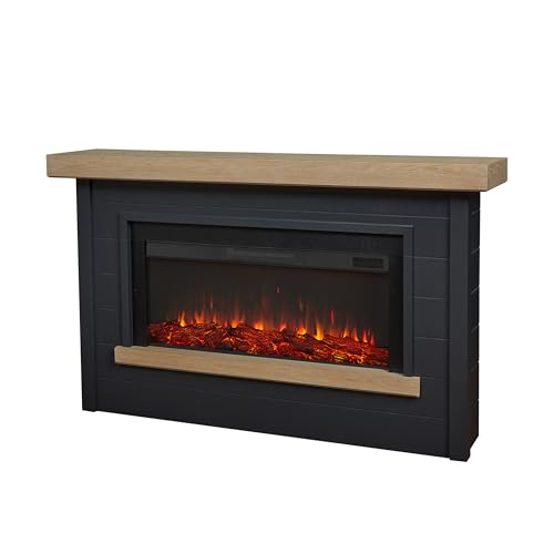 White 67" Electric Fireplace with Mantel X1386