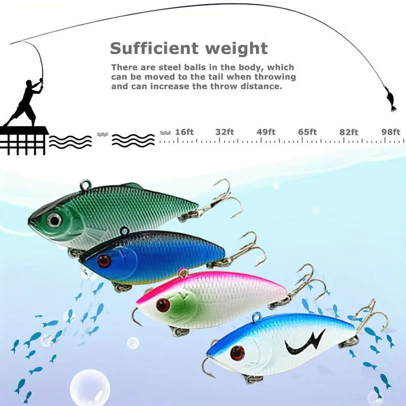 30pcs Mixed Color PP Fishing Lures Crankbaits Kit M675