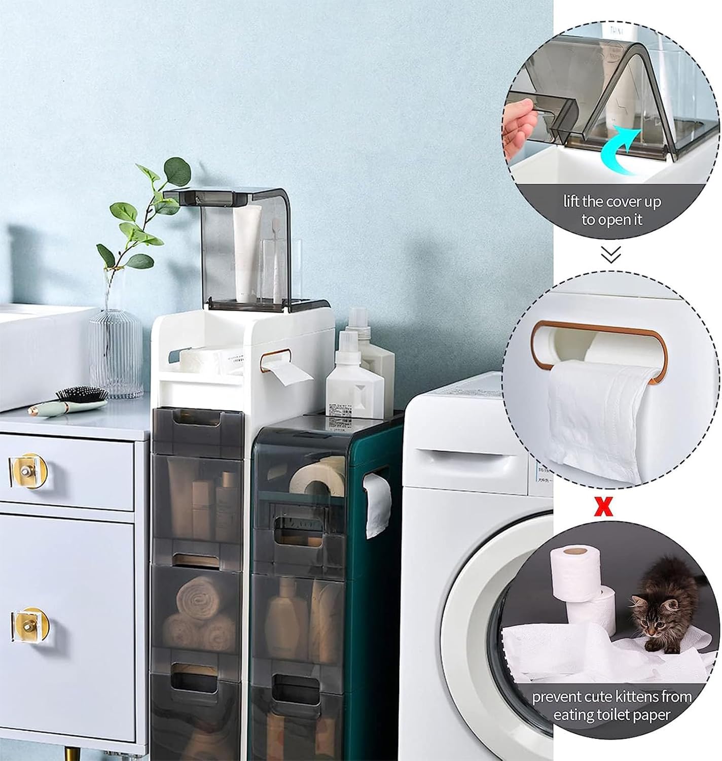 Floor-standing Bathroom Storage Cabinets H8462