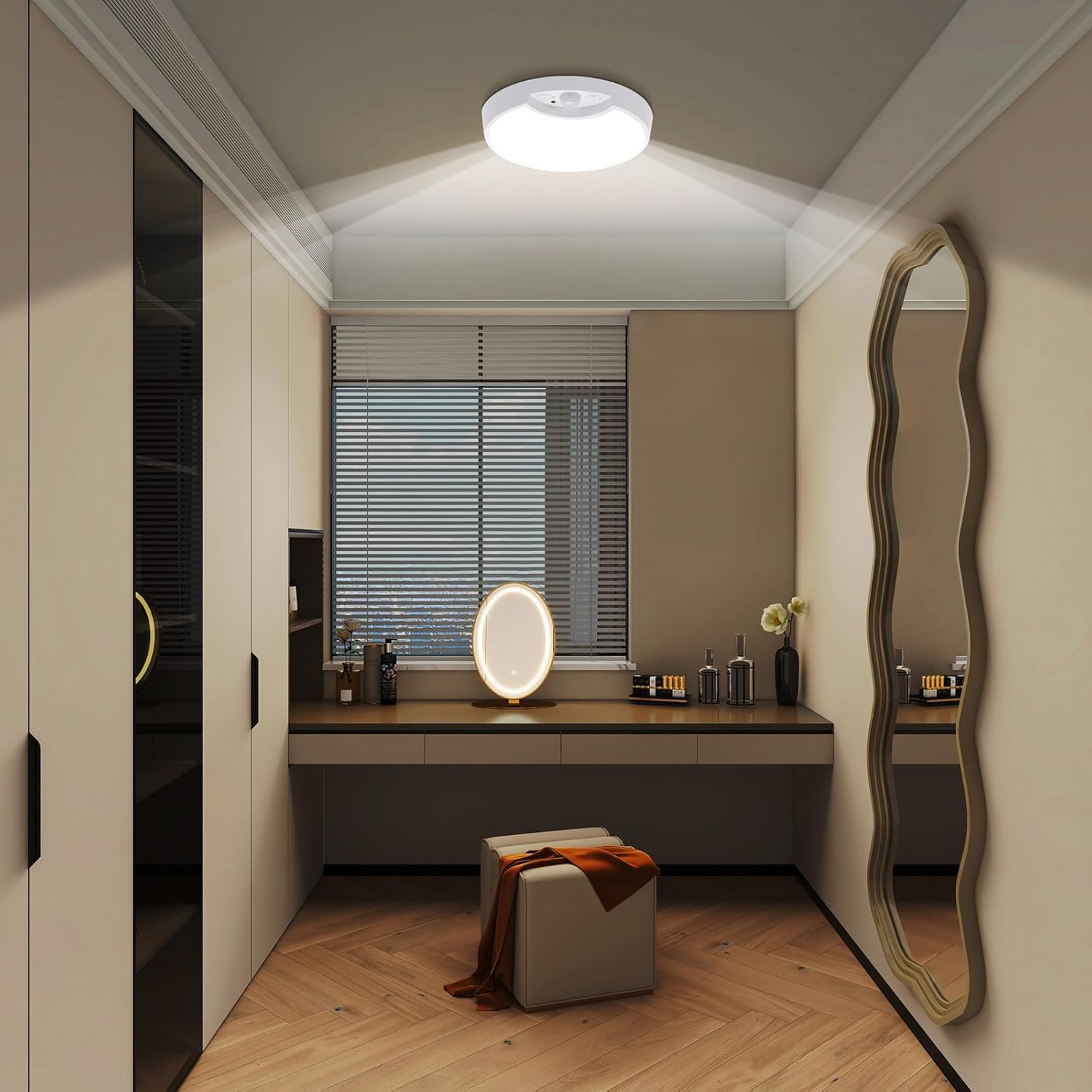 Rechargeable Motion Sensor Ceiling Light 8.7inch 6000K 8000mAh L898916