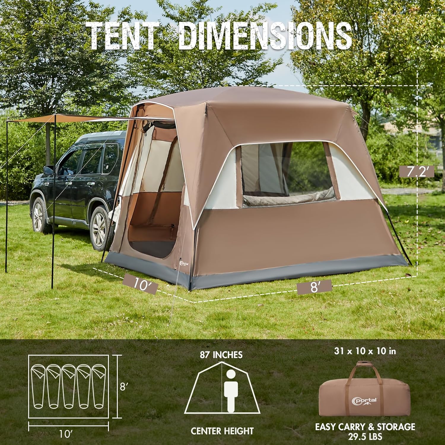 2-in-1 5 Person SUV Tent with Porch G102805