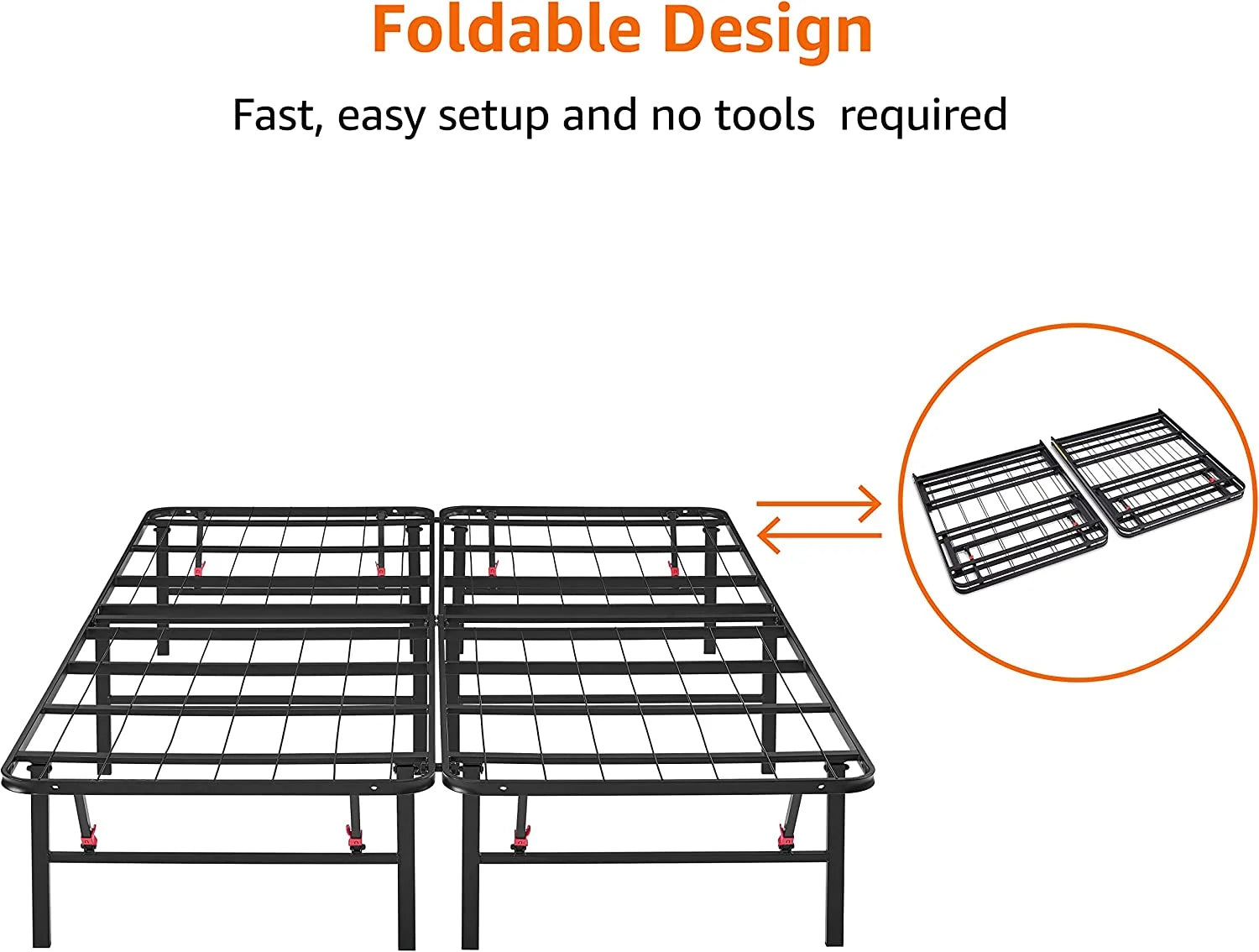 Black Queen Metal Platform Bed Frame X87371