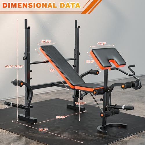 6 in 1 Adjustable Weight Bench with Leg Extension H78998