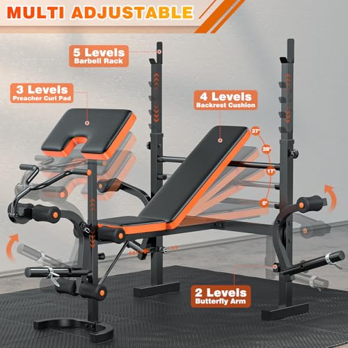 6 in 1 Adjustable Weight Bench with Leg Extension H78998