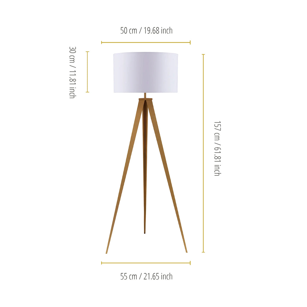 White Shade Tripod Floor Lamp J10792
