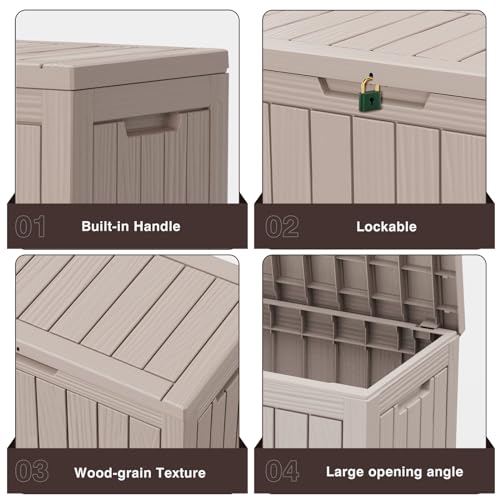 75 Gallon Waterproof Resin Deck Box with Wheels R8985
