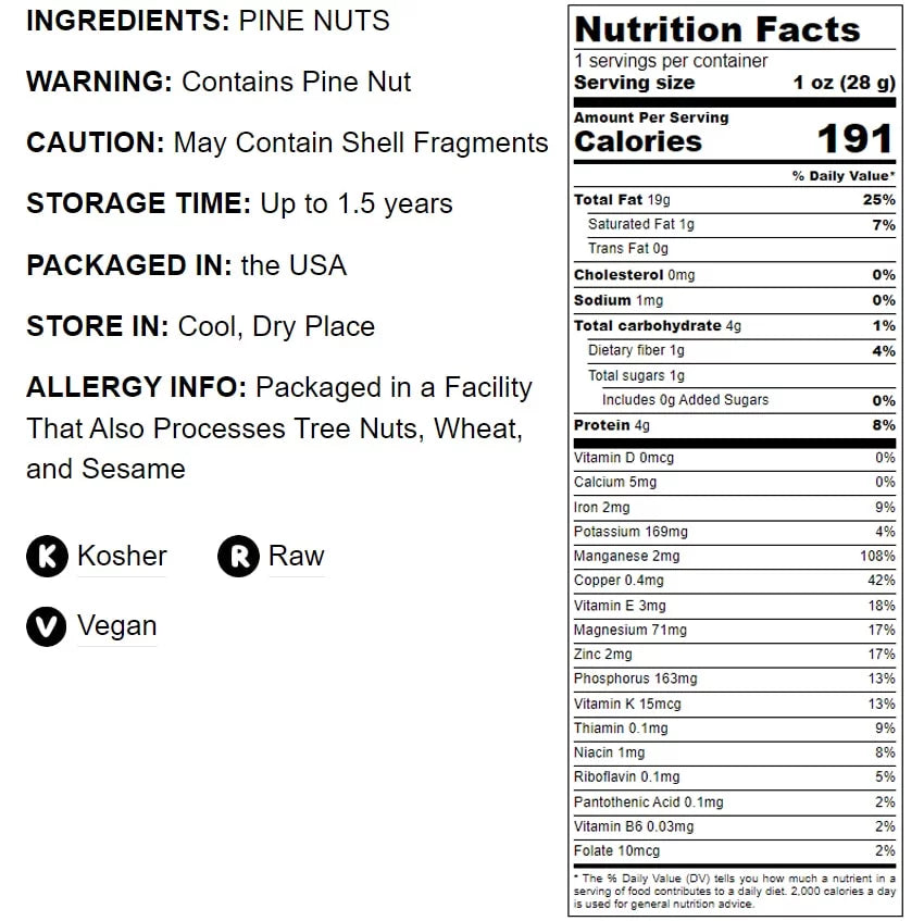 Pine Nuts, 1 Pound F8731