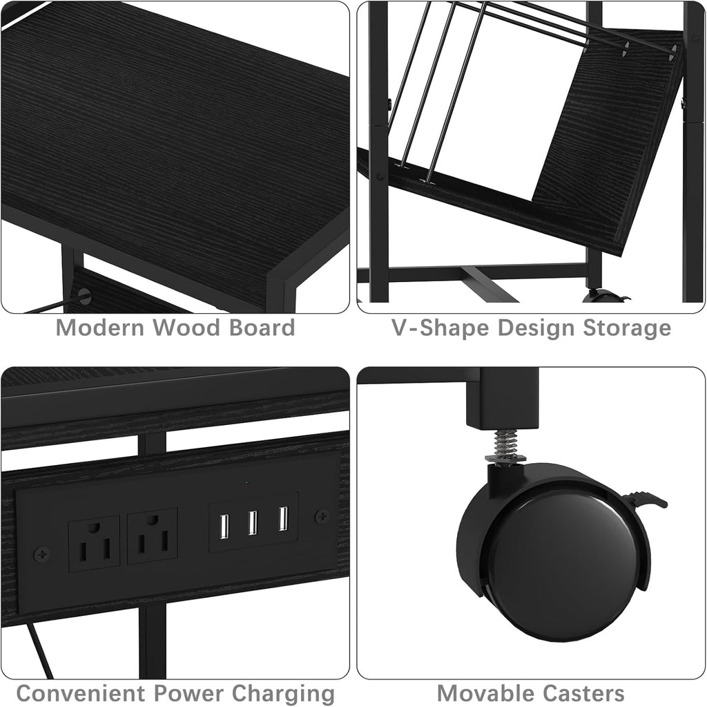Black Record Player Table Z6482