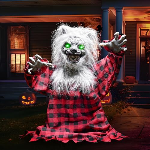 Animated Werewolf Prop with Moving Arms & Light-Up Eyes L153041